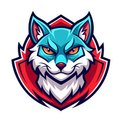 Vibrant Feline Esports Logo with Balanced Outlines