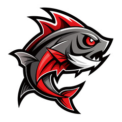 Stylized Predator Fish Esports Logo with Sharp Features