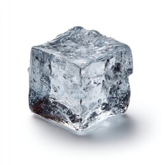 Single ice cube, clear, frosty