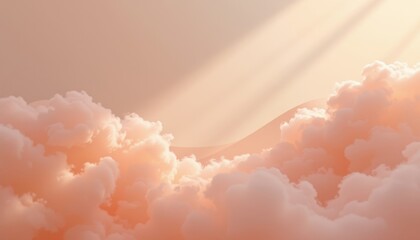 peach cloud fade theme with powdery peach with champagne cream, airy diagonal peach to cream sweep, soft glowing haze, seamless dreamy backdrop, dreamy and uplifting