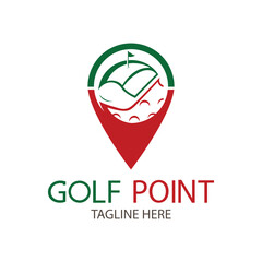 golf point logo design template