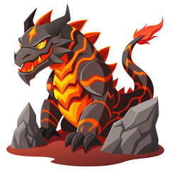 Molten Dragon-Serpent Hybrid Emerging from Lava Fissure Frame