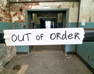 Abandoned Corridor Warning Sign