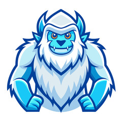 Playful Abominable Snowman Mascot in Blue and White Vectors for Esports or Fantasy Branding