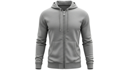 Grey Zipup Hoodie Mockup Apparel Design Template