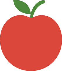 Simple Flat Style Apple Fruit Healthy Food Fresh Illustration