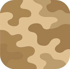 Simple Flat Camouflage Rounded Square Pattern Decorative Shape Element