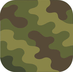 Organic Shaped Camouflage Pattern Graphic Element with Rounded Corners Isolated