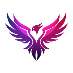 Magenta-to-Purple Twin Phoenix Logo in Mirrored Flight