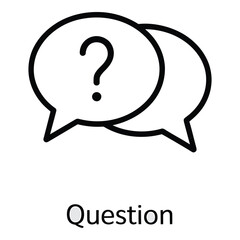 Question mark in chat bubbles representing communication and seeking information and answers online  vector silhouette