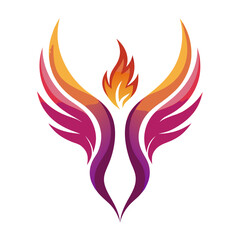 Minimalist Three-Arc Purple Phoenix Flame Design