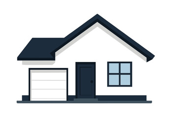 Modern minimalist house design with clean lines and inviting windows, perfect for real estate and architectural concepts