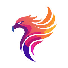 Fluid-Stroke Abstract Eagle Surrounded by Gradient Winds and Glowing Lines