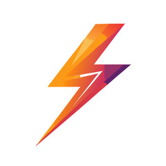 Minimal Thunderbolt Icon with Motion Streaks and Smooth Gradient