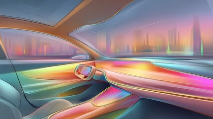 Futuristic Car Interior Design - Electric Vehicle Concept