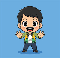 Cheerful Kid Character