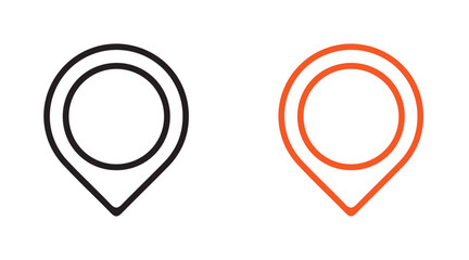 Vector Map Pins in Black and Blue for Travel, Navigation, and Geographic Data Visuals