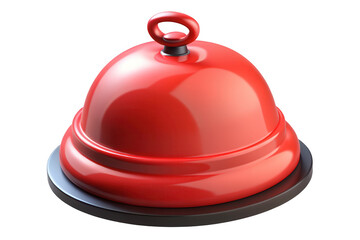 Shiny red reception bell on black base