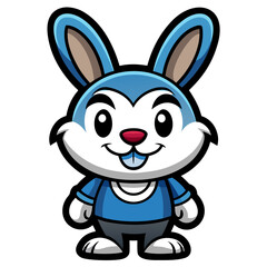 Simplified Bunny Character with Bold Outlines for Gaming or Kid-Friendly Branding