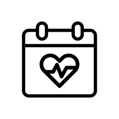 Workout Calendar Line Icon of Fitness Tracking Icon Set