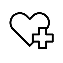 Heart Coverage Line Icon of Health Insurance and Coverage Icon Set