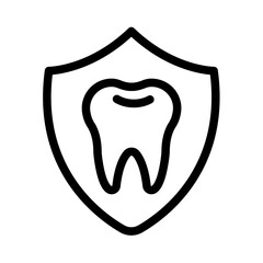 Tooth Protection Line Icon of Dental Care Icon Set