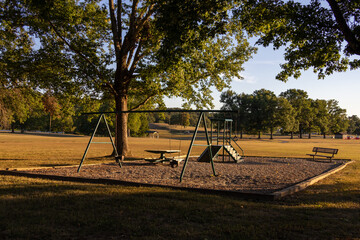 Obraz premium playground in park at sunset