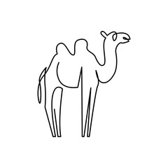 continuous mono line drawing of standing camel