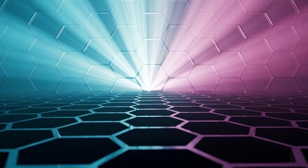 Volumetric fog penetrates large hexagonal grids