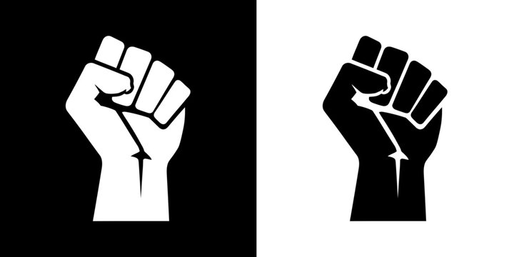 Powerful fist raised in solidarity symbol representing strength, unity, and social justice movement