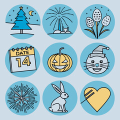 set of icons for christmas