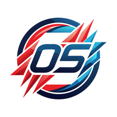 Stylized &ldquo;OS&rdquo; Logomark with Fused Lines in Oval Slash Formation