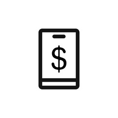 Mobile Banking Line Icon of Digital Banking and Fintech Icon Set