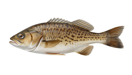 Obraz premium Detailed studio shot of a largemouth bass fish against a solid black background providing great