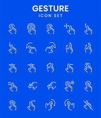 Outline Hand Gesture Icons. swipe, click, zoom, zoom, hold, tap. Touchscreen & App Use