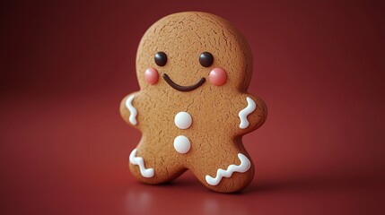 Cute Gingerbread Man with Pink Cheeks (Kids’ Christmas & Cute Design)