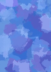 Paint Block Brush Stroke, Isolated Background. Calm Blue Artistic Pattern Design