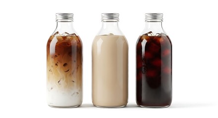 Three Iced Coffee Bottles Showcase Variety