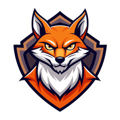 Sly Fox Mascot with Angular Fur in a Geometric Shield for Esport Illustration