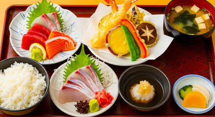 おいしいお刺身の盛り合わせ