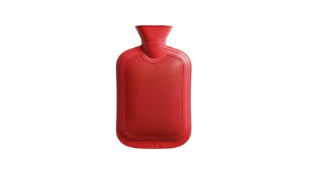Isolated red water bottle bag for soothing muscle pain and relaxation on black background