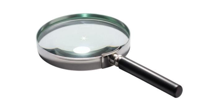 Magnifying Glass Close Up Isolated on Black Background for Focus and Detail Enhancement
