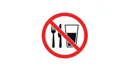 Clear prohibition symbol indicating no food or drink allowed, essential for maintaining cleanliness and order in sensitive environments © muhammad