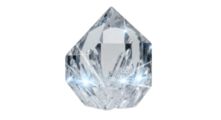 Brilliant diamond gemstone sparkling on black backdrop, creating exquisite light reflections with a modern geometric cut