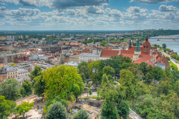 Fototapeta premium Panorama view of Grudziadz town in Poland