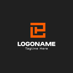 Obraz premium Abstract Geometric Letter Logo Design Concept L H P initials