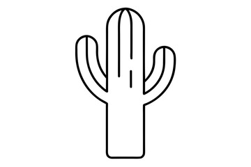 Minimal line icon of a cactus, modern style