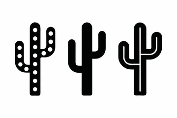 Minimal line icon of a cactus, modern style