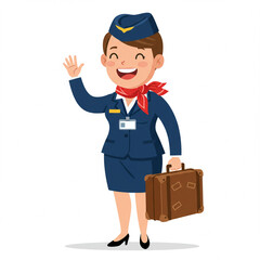 flight attendant illustration 