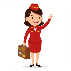 flight attendant illustration 